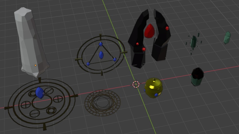 ローポリ ダークファンタジー 魔法陣 儀式アセットパック