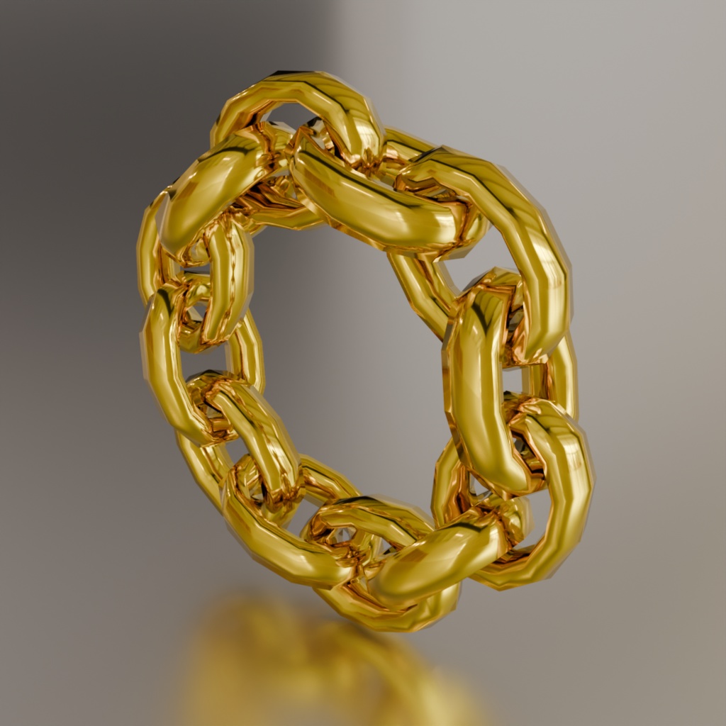 Chain Ring– VRChat Avatar Accessory ゴールドチェーンリング△1728