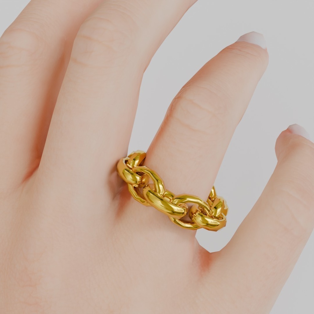 Chain Ring– VRChat Avatar Accessory ゴールドチェーンリング△1728