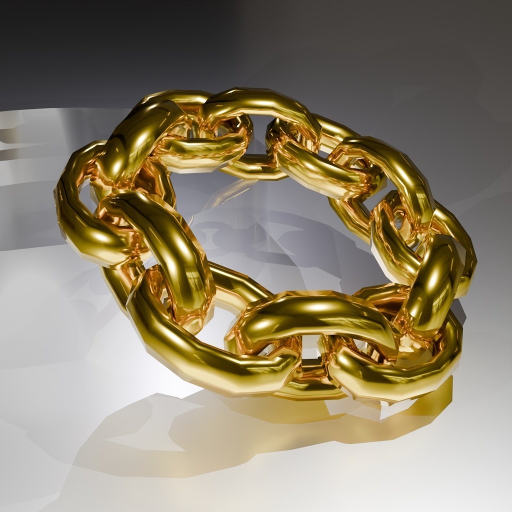 Chain Ring– VRChat Avatar Accessory ゴールドチェーンリング△1728