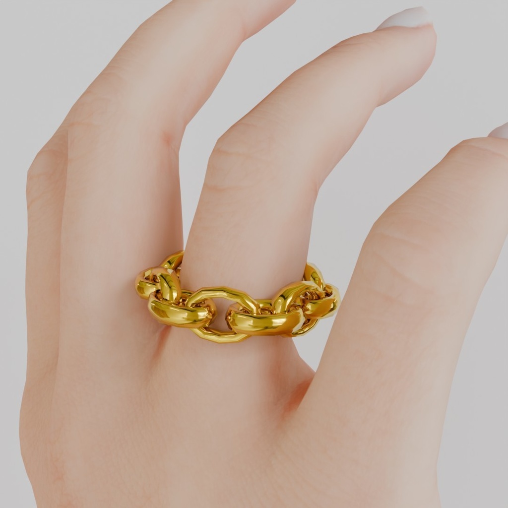 Chain Ring– VRChat Avatar Accessory ゴールドチェーンリング△1728
