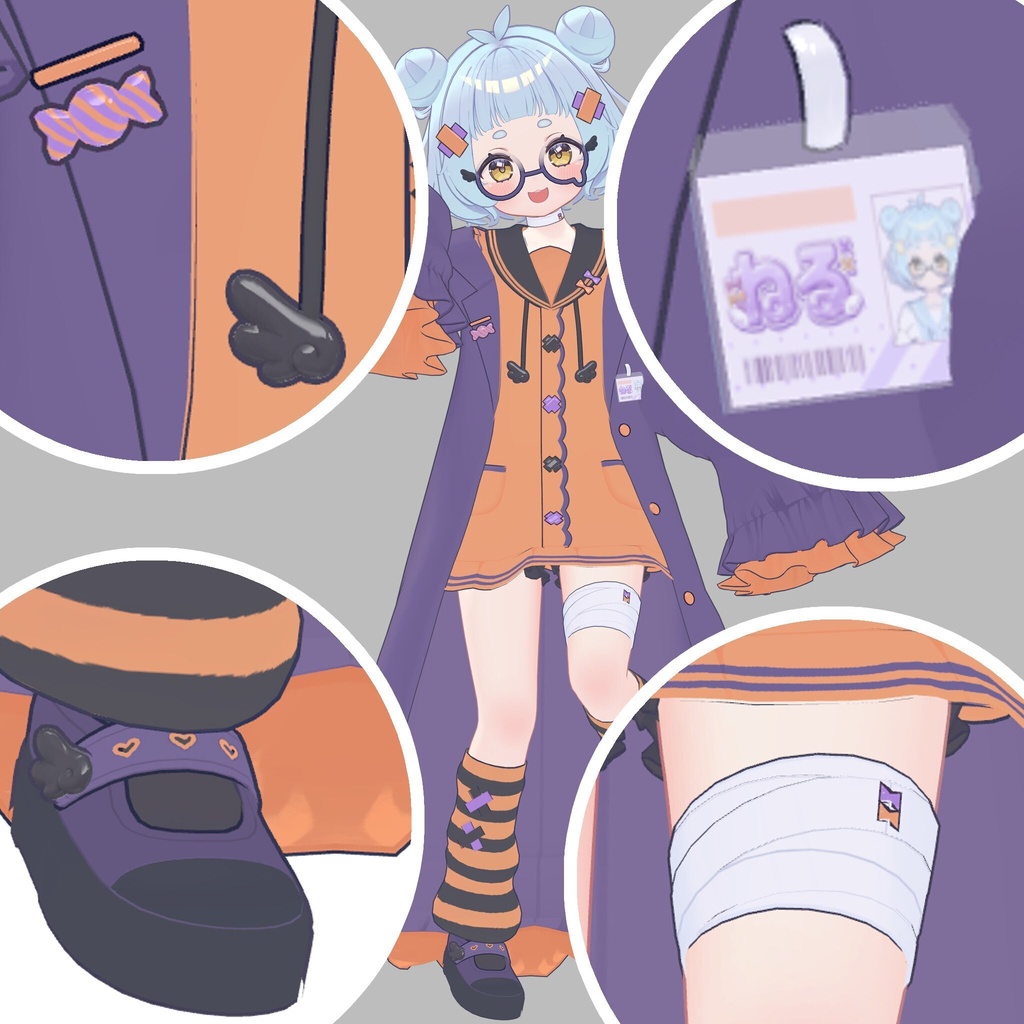 【無料/Free】【ねる/Neru】ハロウィンイメージ デフォルト衣装用テクスチャ