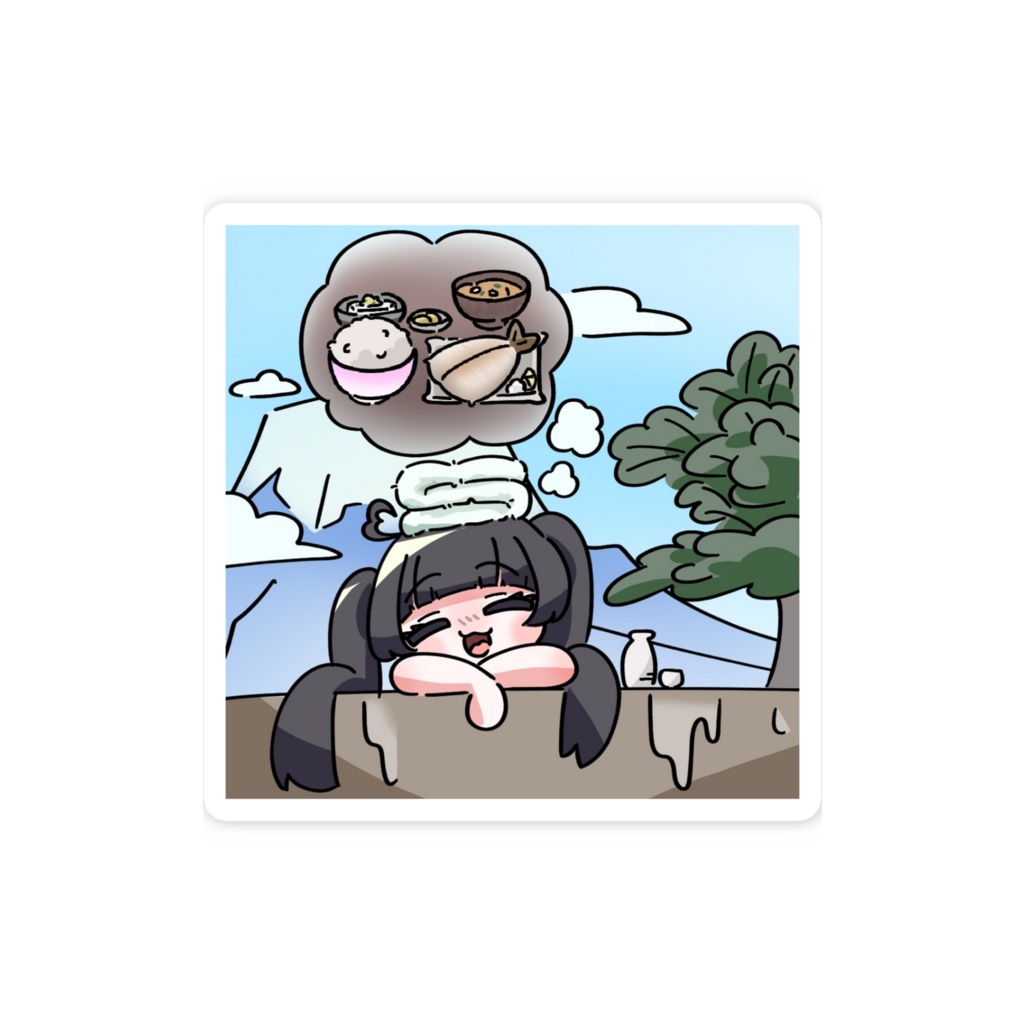らぴらんど先生作イラストステッカー 銭湯ねむりん