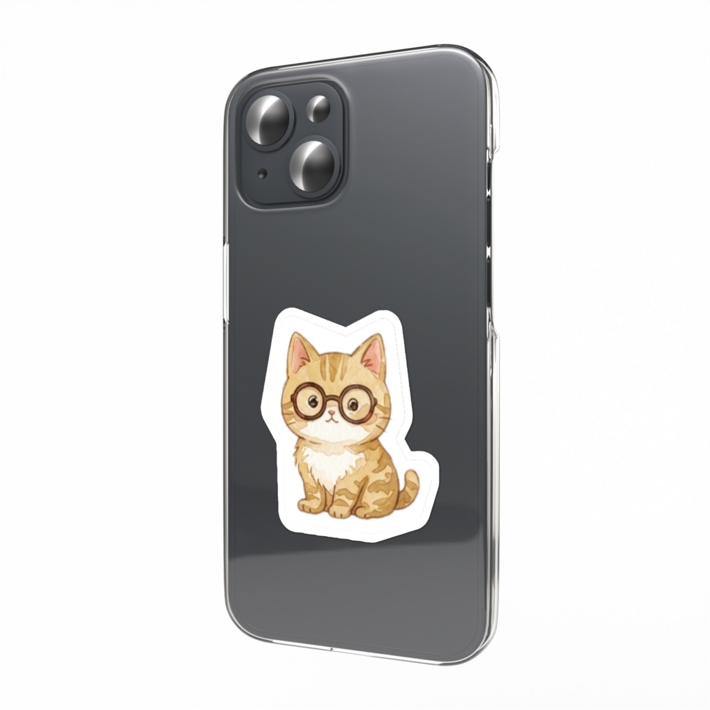 【防水シール】スマホ裏に挟めるかわいいねこステッカー