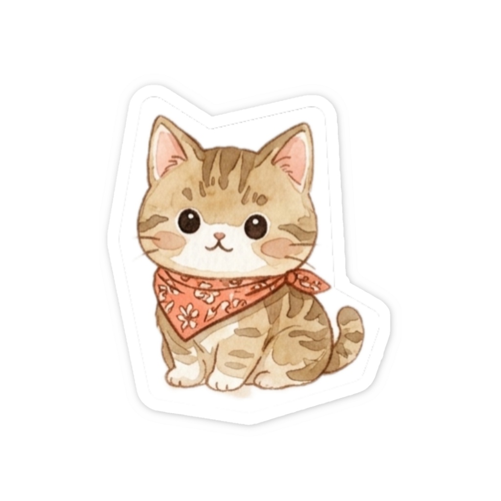 【防水シール】スマホ裏に挟めるかわいいねこステッカー