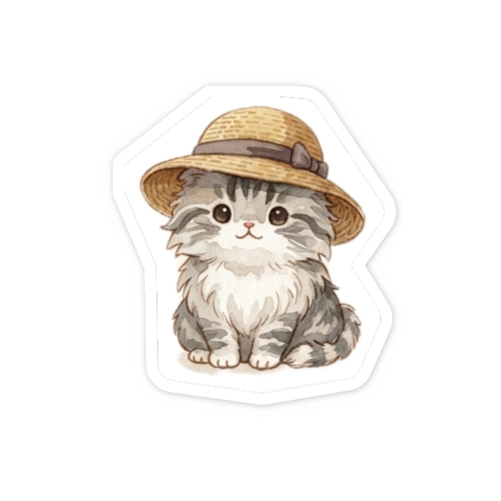 【防水シール】スマホ裏に挟めるかわいいねこステッカー