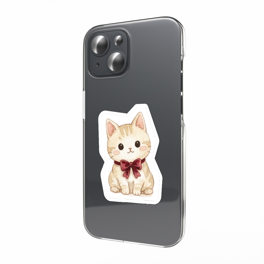 【防水シール】スマホ裏に挟めるかわいいねこステッカー