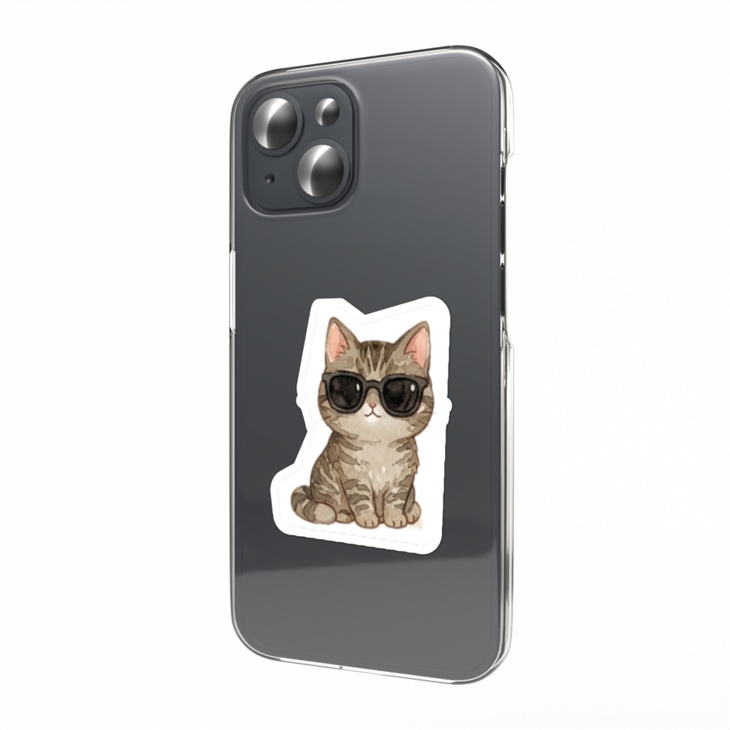 【防水シール】スマホ裏に挟めるかわいいねこステッカー