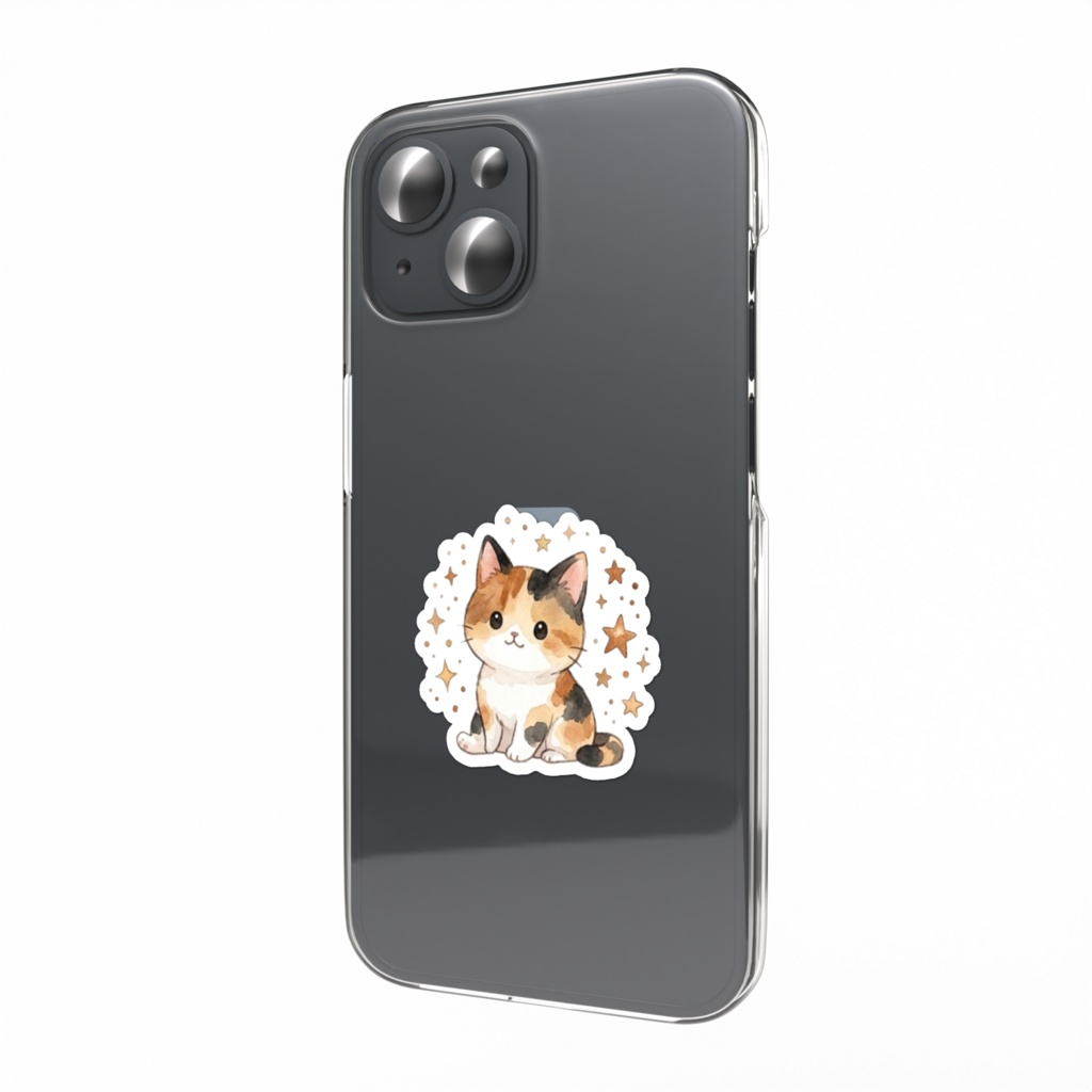 【防水シール】スマホ裏に挟めるかわいいねこステッカー