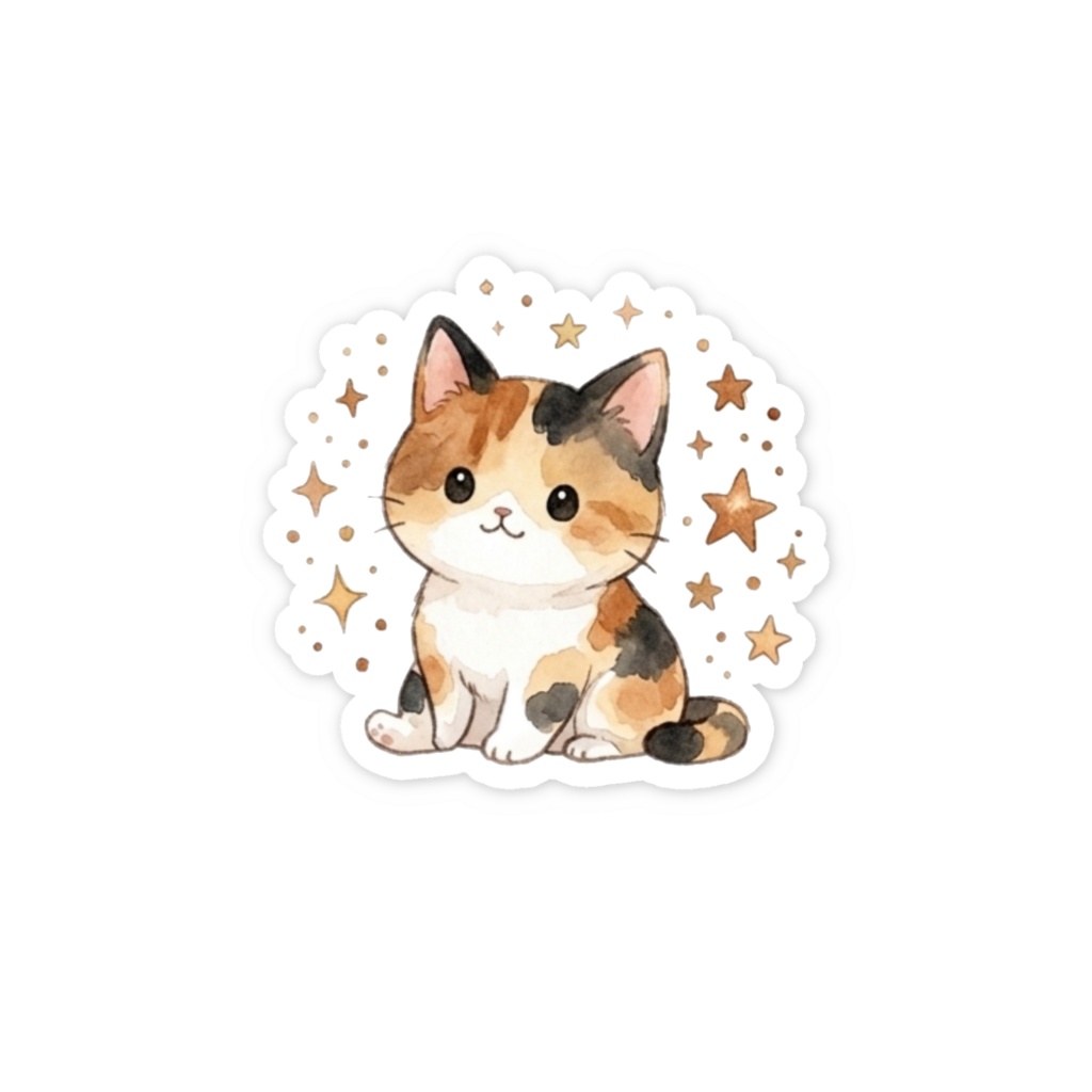 【防水シール】スマホ裏に挟めるかわいいねこステッカー