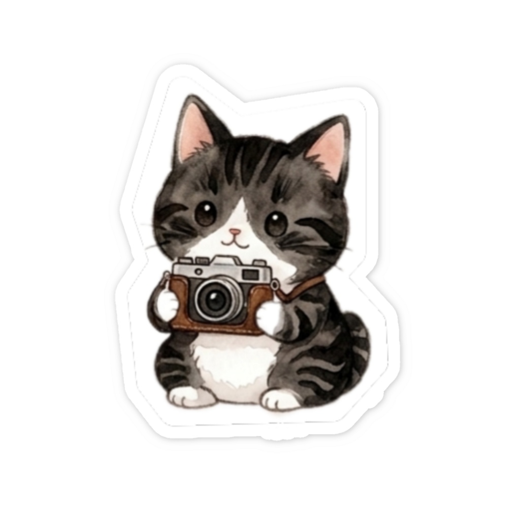 【防水シール】スマホ裏に挟めるかわいいねこステッカー