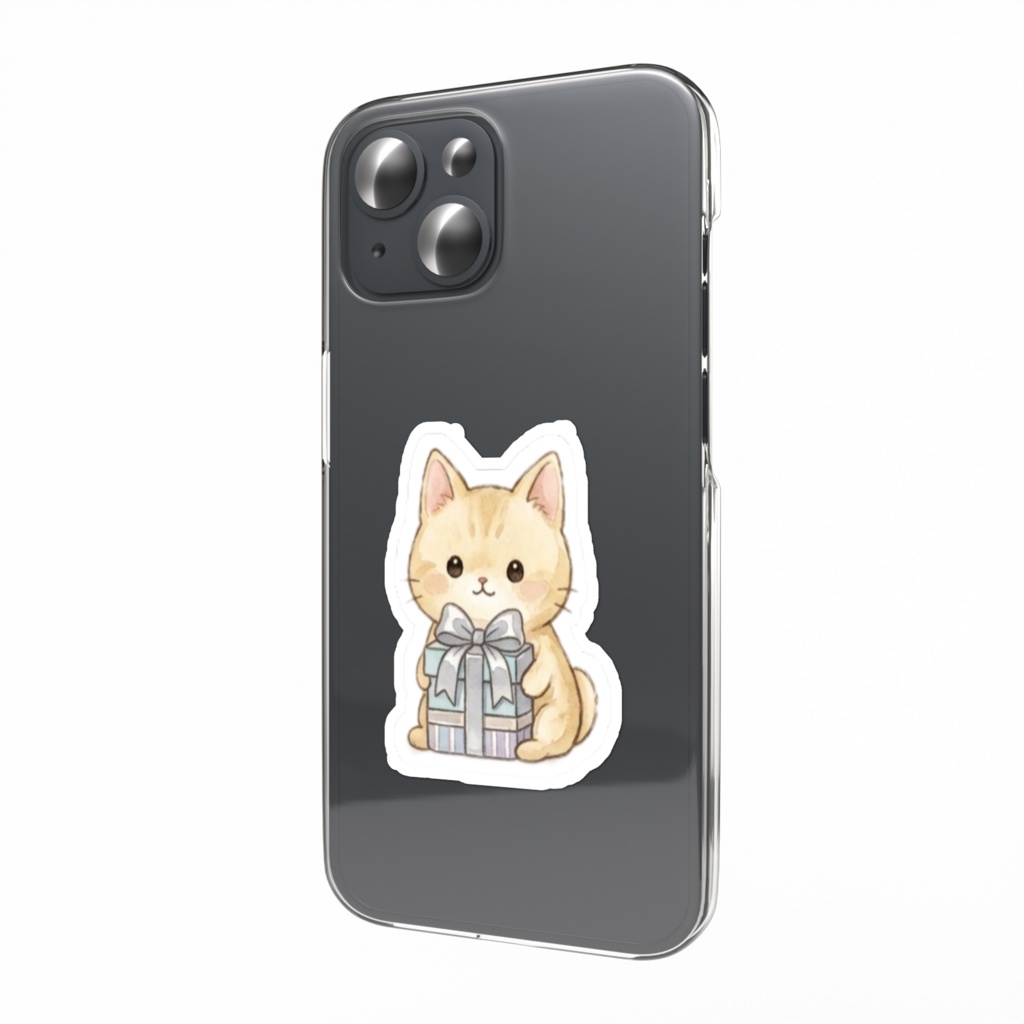 【防水シール】スマホ裏に挟めるかわいいねこステッカー