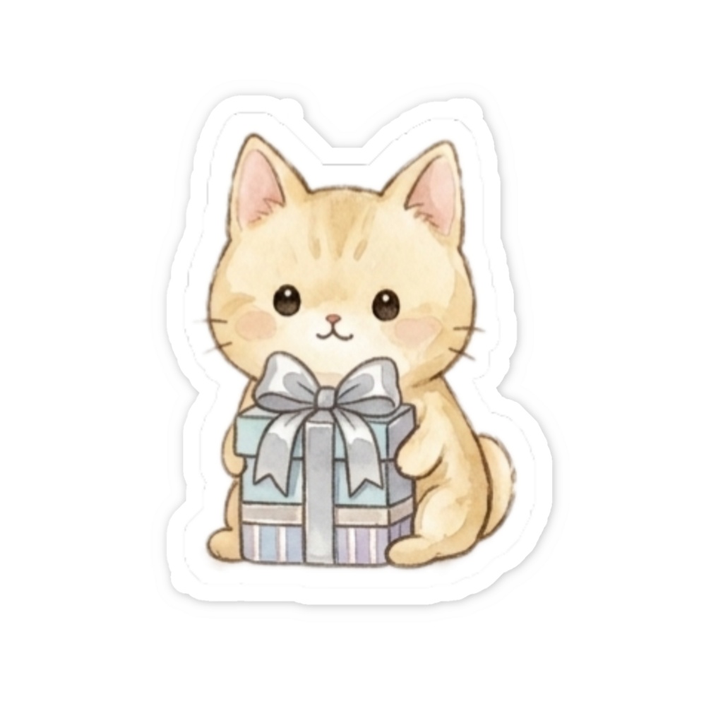 【防水シール】スマホ裏に挟めるかわいいねこステッカー
