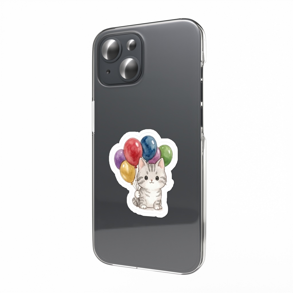 【防水シール】スマホ裏に挟めるかわいいねこステッカー