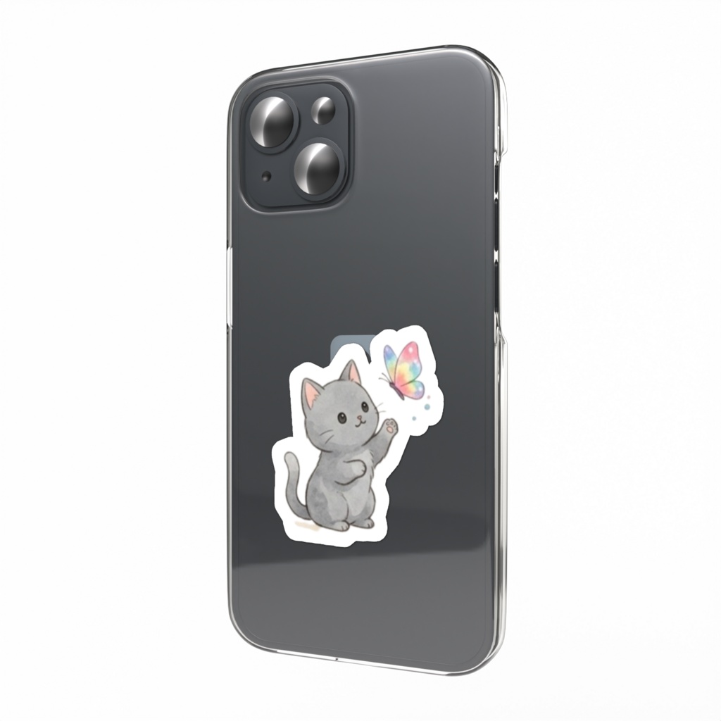 【防水シール】スマホ裏に挟めるかわいいねこステッカー