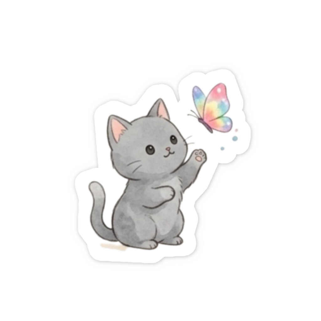 【防水シール】スマホ裏に挟めるかわいいねこステッカー