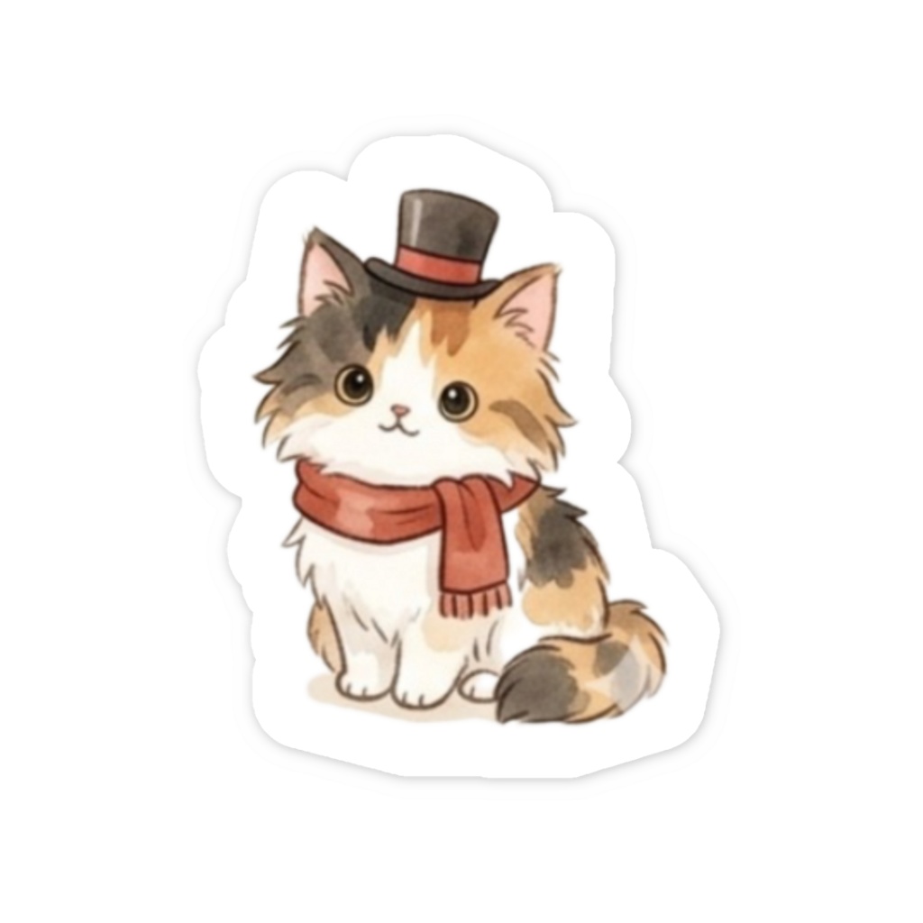 【防水シール】スマホ裏に挟めるかわいいねこステッカー
