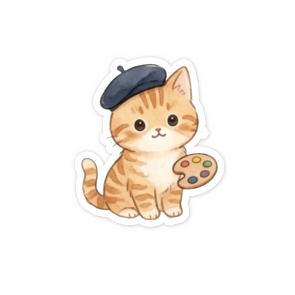 【防水シール】スマホ裏に挟めるかわいいねこステッカー
