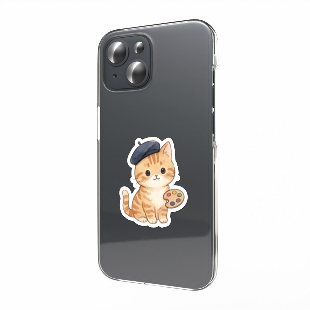 【防水シール】スマホ裏に挟めるかわいいねこステッカー