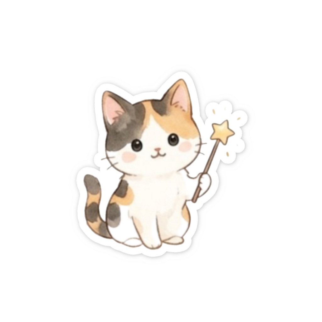 【防水シール】スマホ裏に挟めるかわいいねこステッカー