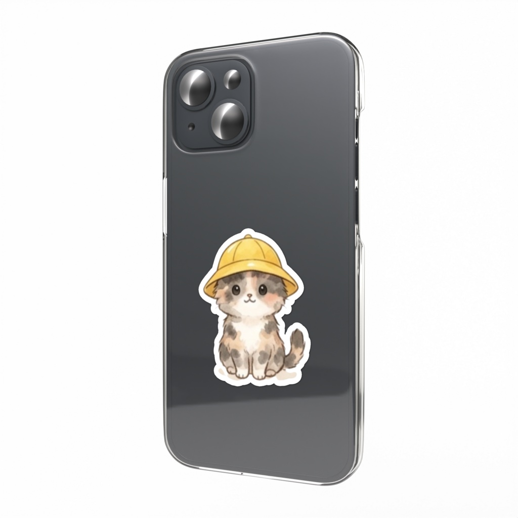 【防水シール】スマホ裏に挟めるかわいいねこステッカー