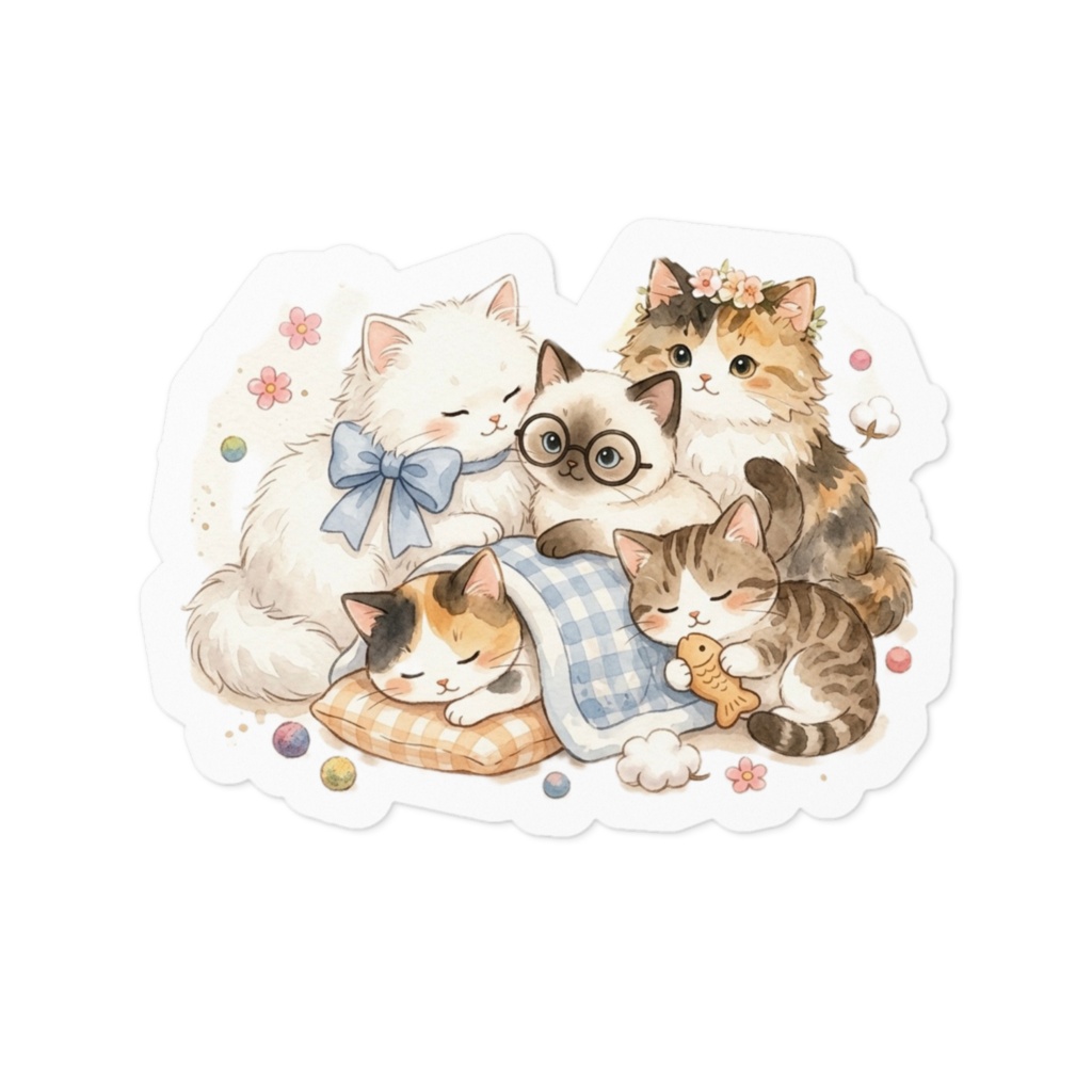 【防水シール】スマホ裏に挟めるかわいいねこステッカー