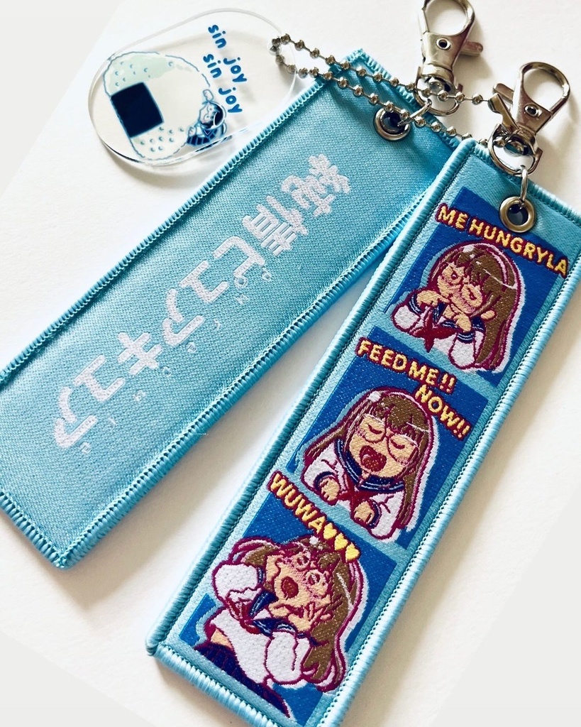 制服少女刺繍キーホルダー（お腹すいたVER）