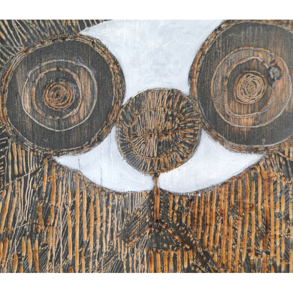 クマのウッドバーニングアート 原画 絵画 動物の絵 木雑貨 木工