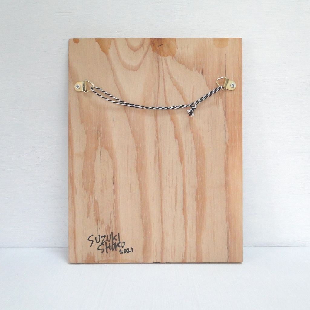 ハチワレ猫のウッドバーニングアート 原画 絵画 動物の絵 木雑貨 木工