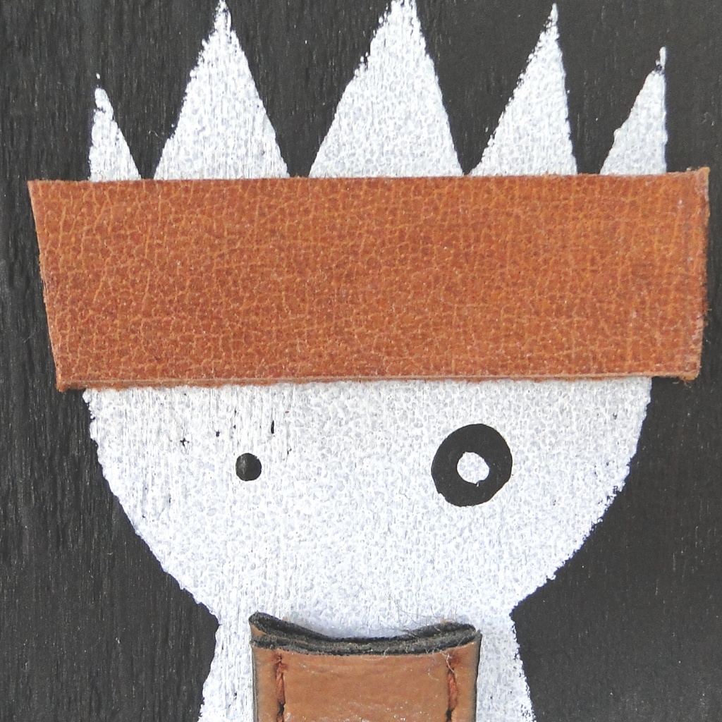 革鎧をつけた小人兵隊のウッドアート オブジェ 木工 木雑貨 妖精 No17