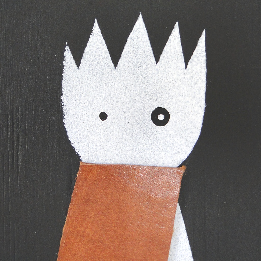 革鎧をつけた小人兵隊のウッドアート オブジェ 木工 木雑貨 妖精 No16