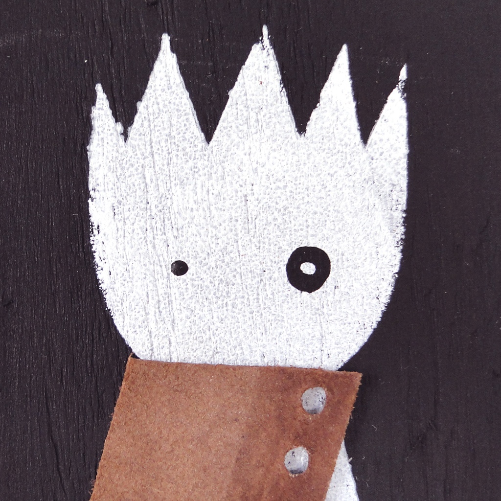 革鎧をつけた小人兵隊のウッドアート オブジェ 木工 木雑貨 妖精 No15