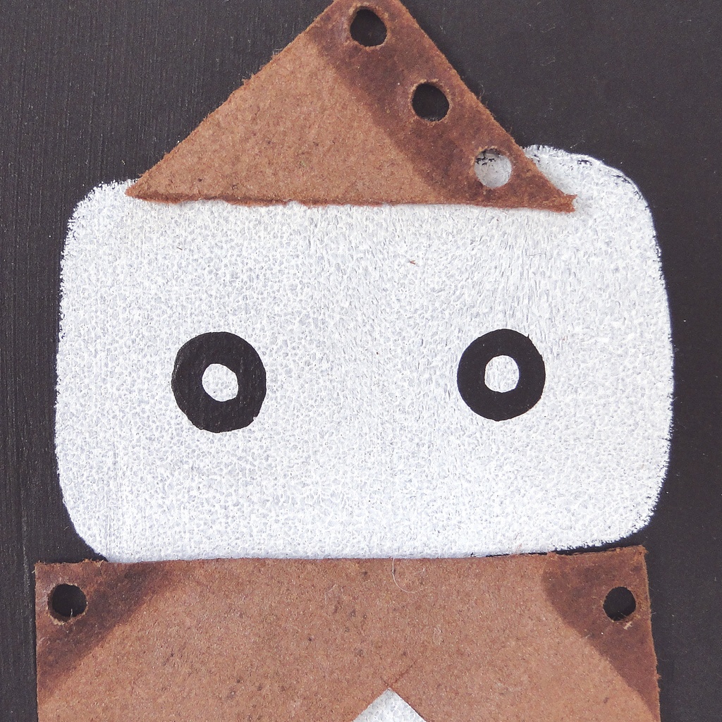 革鎧をつけた小人兵隊のウッドアート オブジェ 木工 木雑貨 妖精 No12