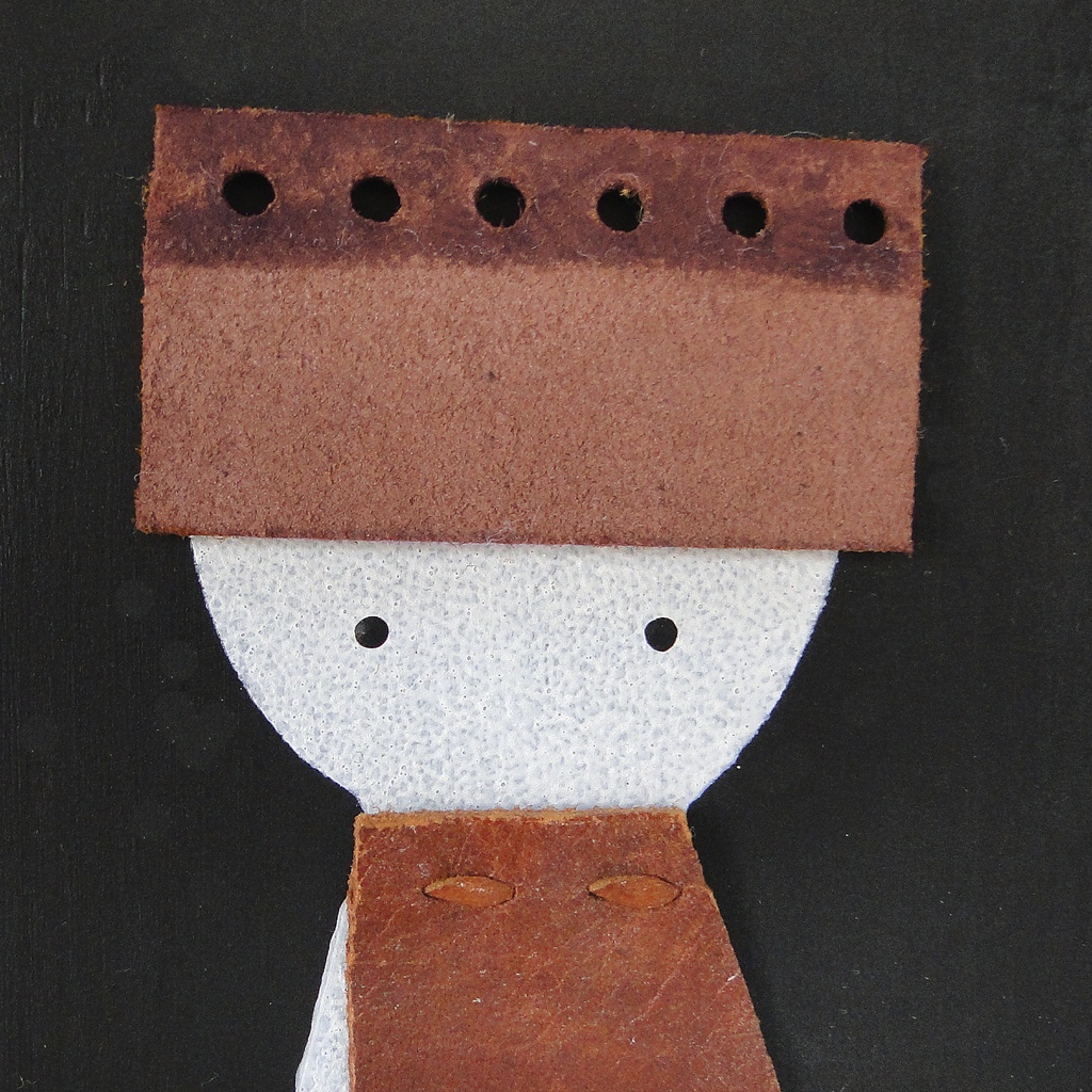 革鎧をつけた小人兵隊のウッドアート オブジェ 木工 木雑貨 妖精 No4