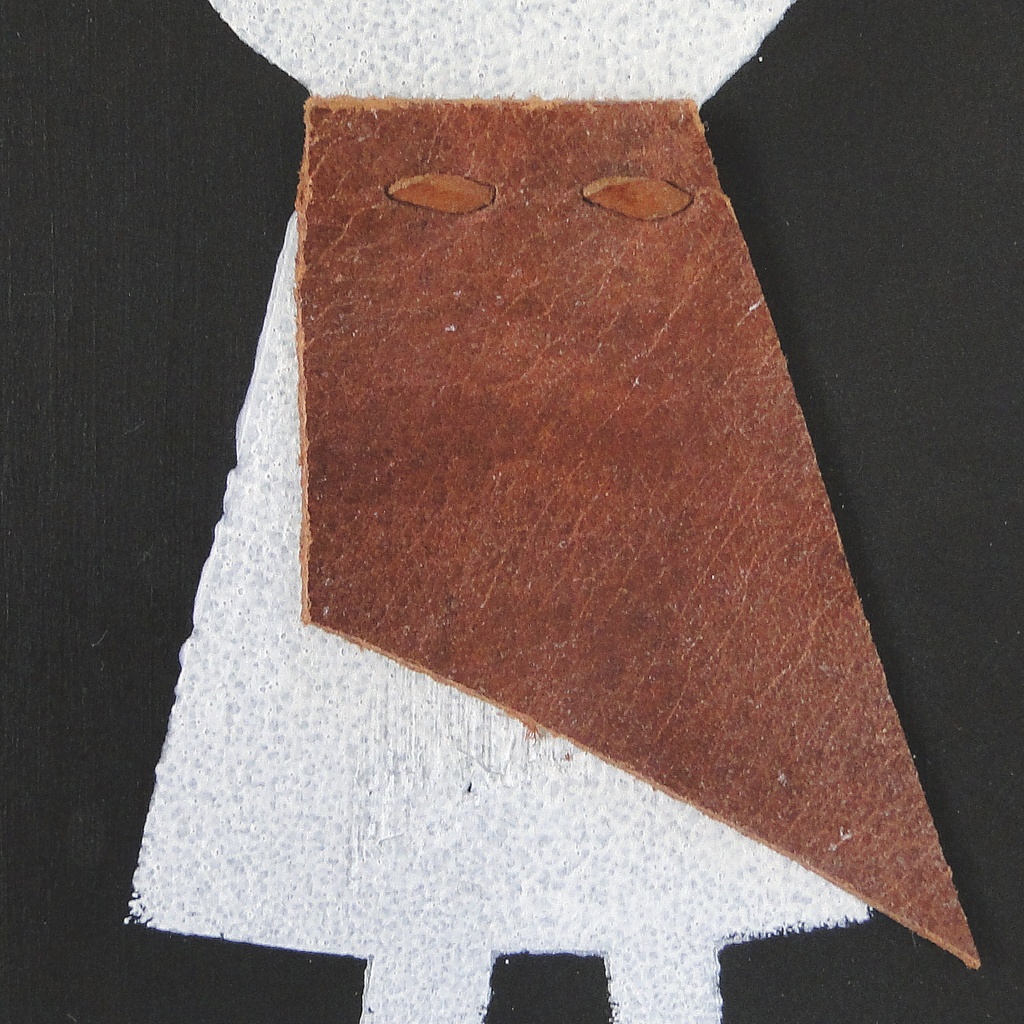 革鎧をつけた小人兵隊のウッドアート オブジェ 木工 木雑貨 妖精 No4