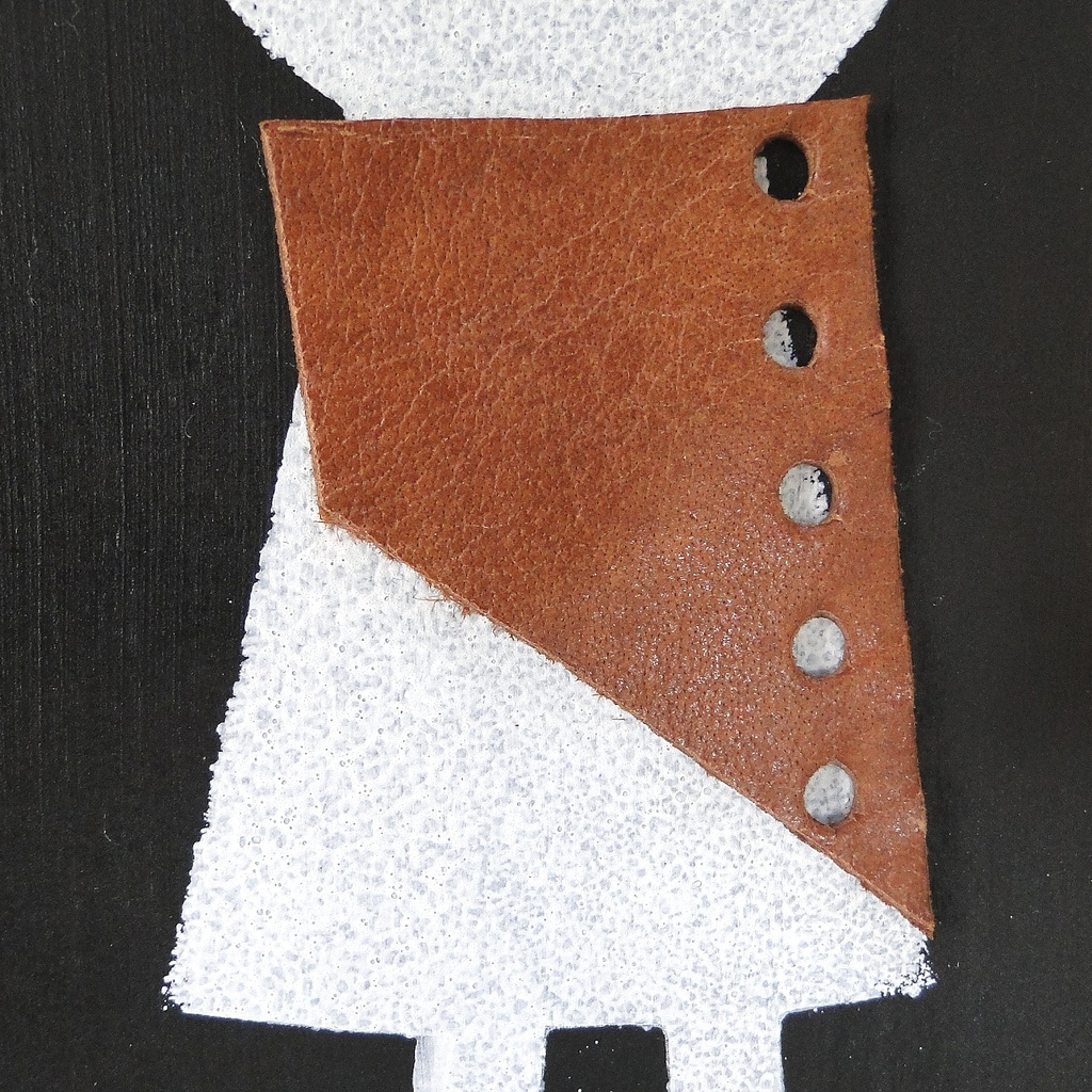 革鎧をつけた小人兵隊のウッドアート オブジェ 木工 木雑貨 妖精 No2