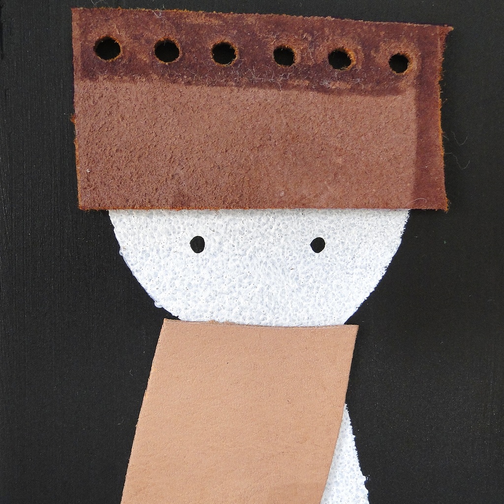 革鎧をつけた小人兵隊のウッドアート オブジェ 木工 木雑貨 妖精 No1