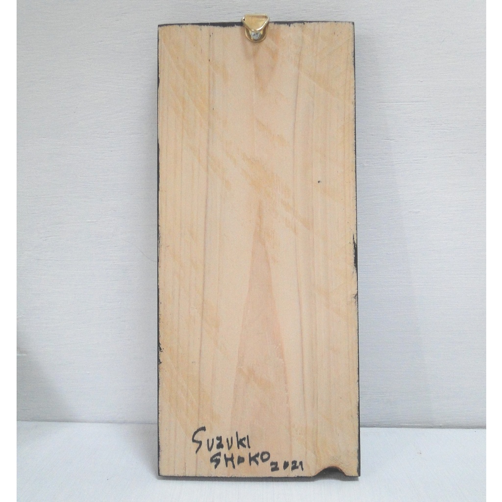 革鎧をつけたネコ戦士のウッドバーニングアート アフリカ オブジェ 木工 木雑貨 精霊 民族 エスニック No7