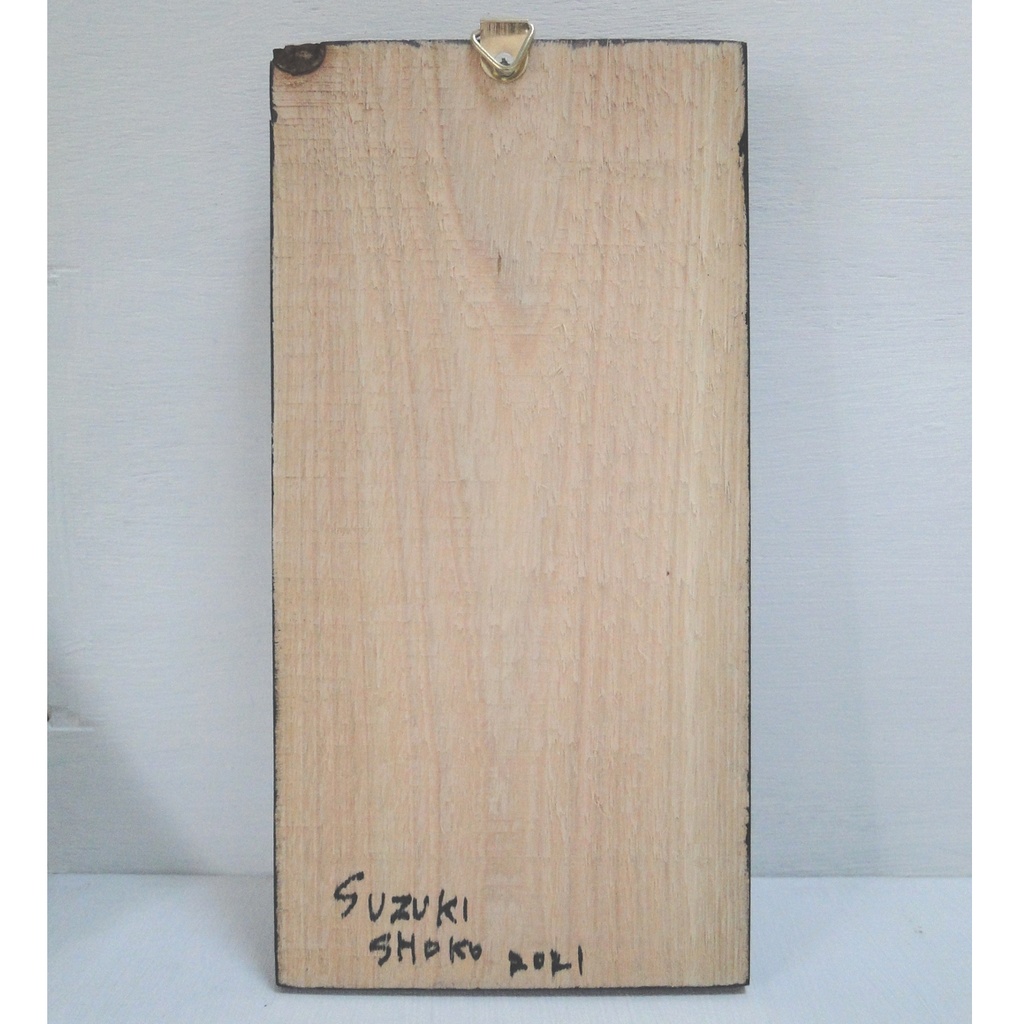 革鎧をつけた翼のある戦士のウッドバーニングアート アフリカ オブジェ 木工 木雑貨 精霊 民族 エスニック No4