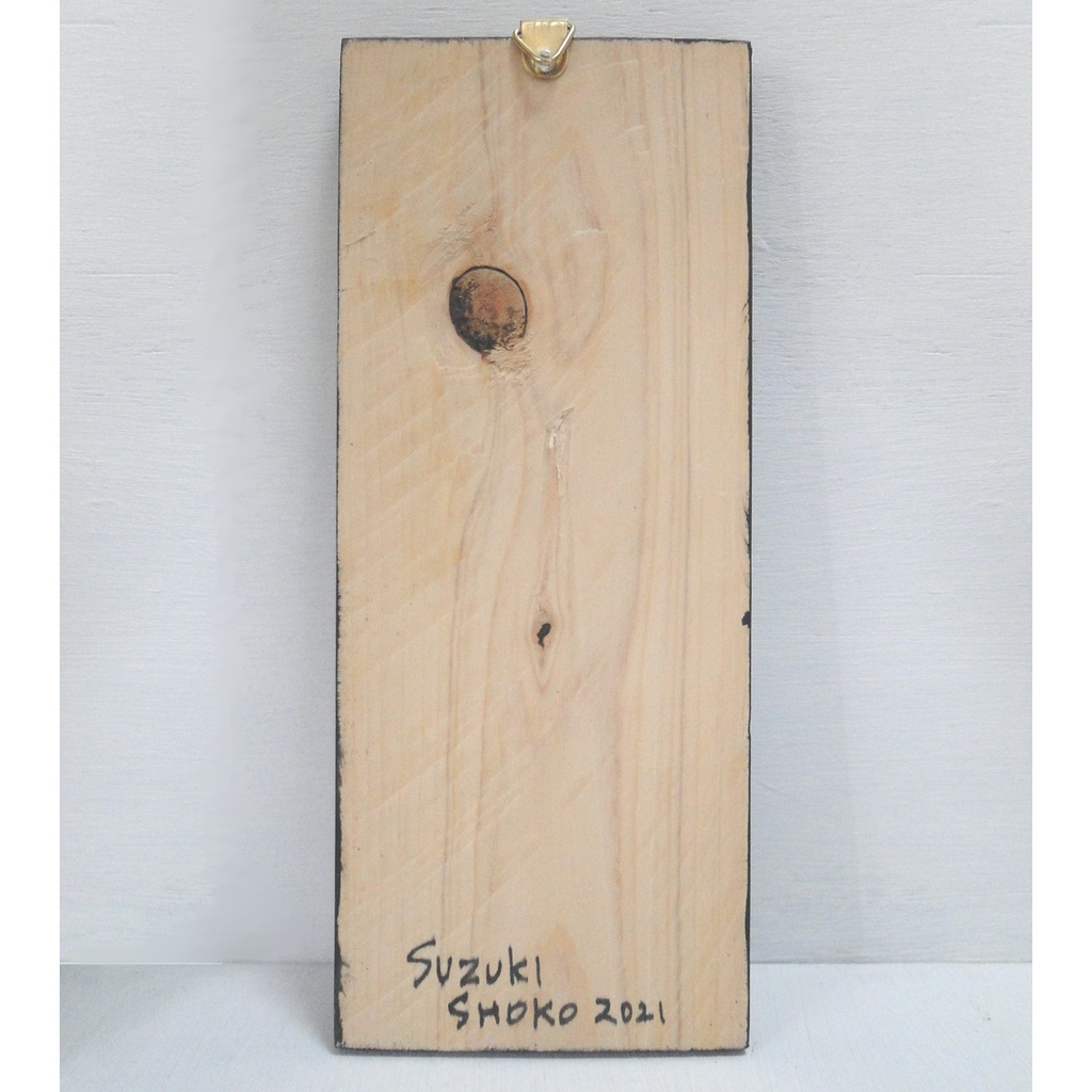 革鎧をつけたツノ戦士のウッドバーニングアート アフリカ オブジェ 木工 木雑貨 精霊 民族 エスニック No1