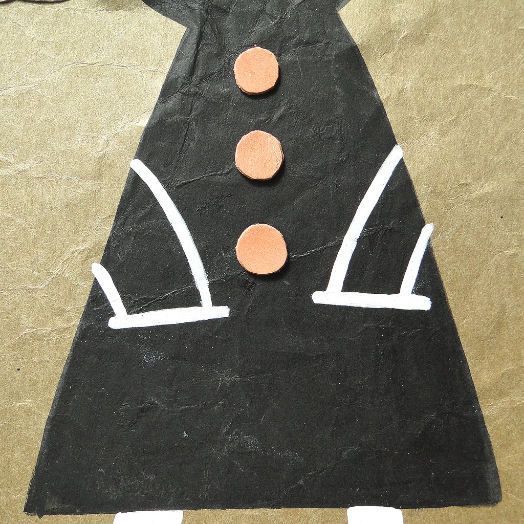 ヴィンテージ風くしゃくしゃアート 原画 絵画 キャンバス画 革ボタン グリーン No17