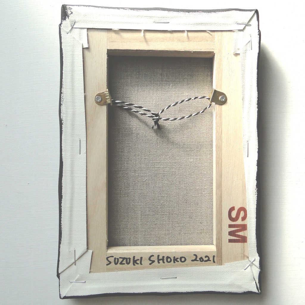 子猫と革飾りのアート 原画 絵画 キャンバス画 動物の絵 壁飾り