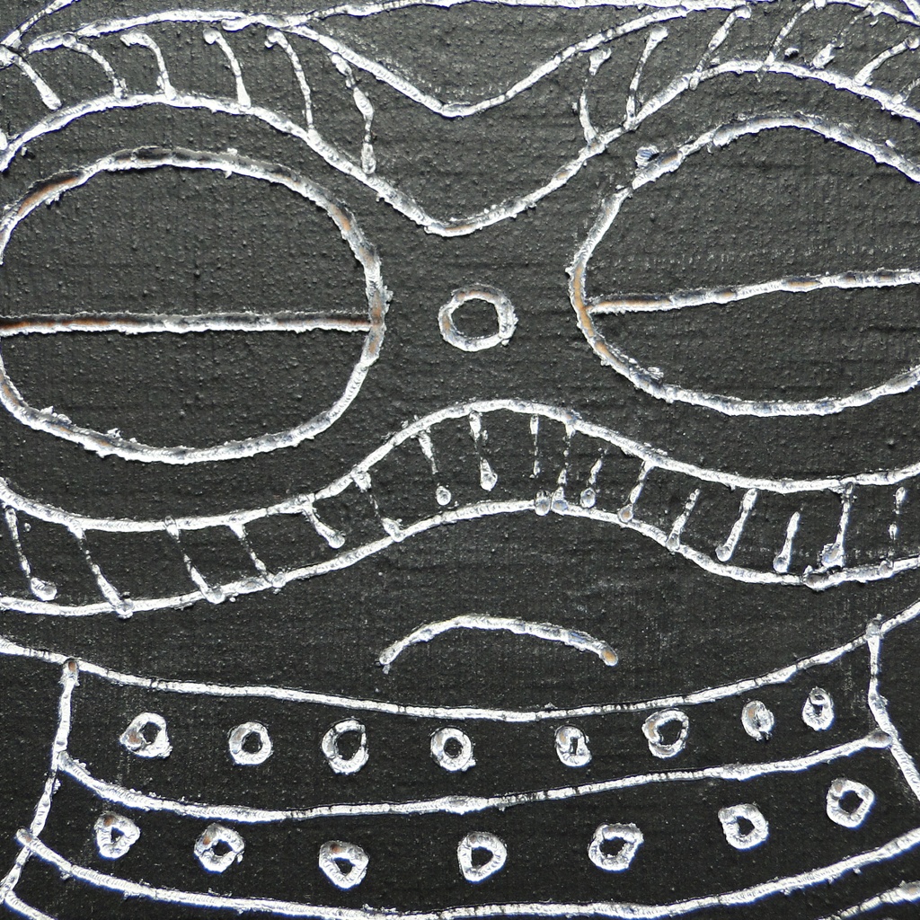 遮光器土偶のウッドバーニングアート 原画 絵画 木工 木雑貨 壁飾り