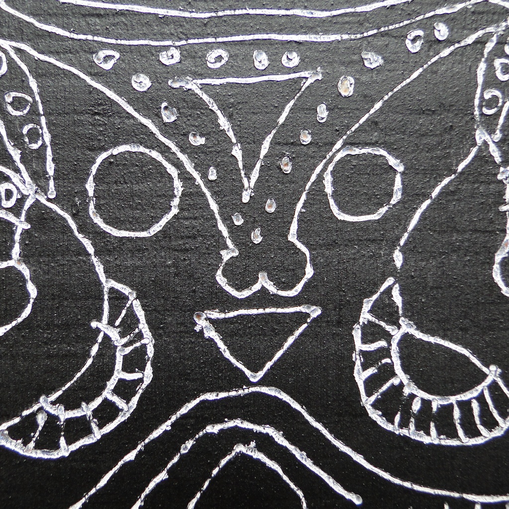 遮光器土偶のウッドバーニングアート 原画 絵画 木工 木雑貨 壁飾り