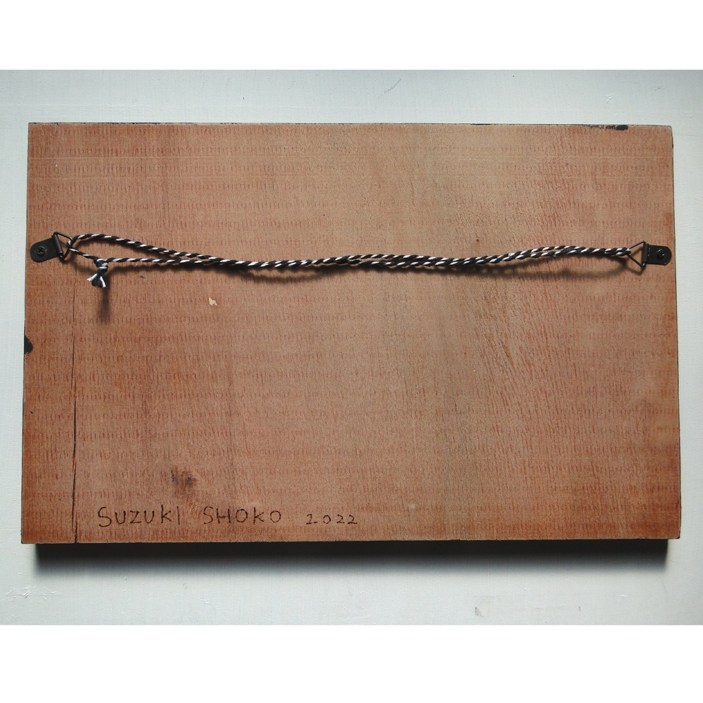 ネズミとスニーカーのウッドバーニングアート 原画 絵画 動物の絵 木工 木雑貨 壁飾り アナログイラスト アクリル画