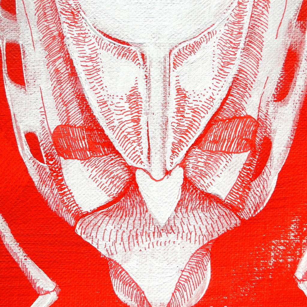 標本図風の昆虫の絵画 アート 原画 キャンバス画 理科 一点もの 昆虫画 ペン画