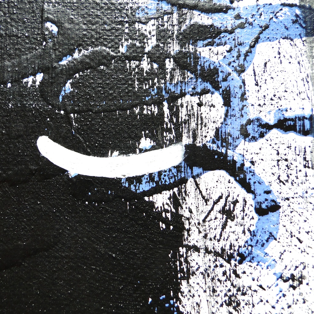 暗闇の中のグラフィティアート 原画 絵画 キャンバス画 人物画 モノクロ