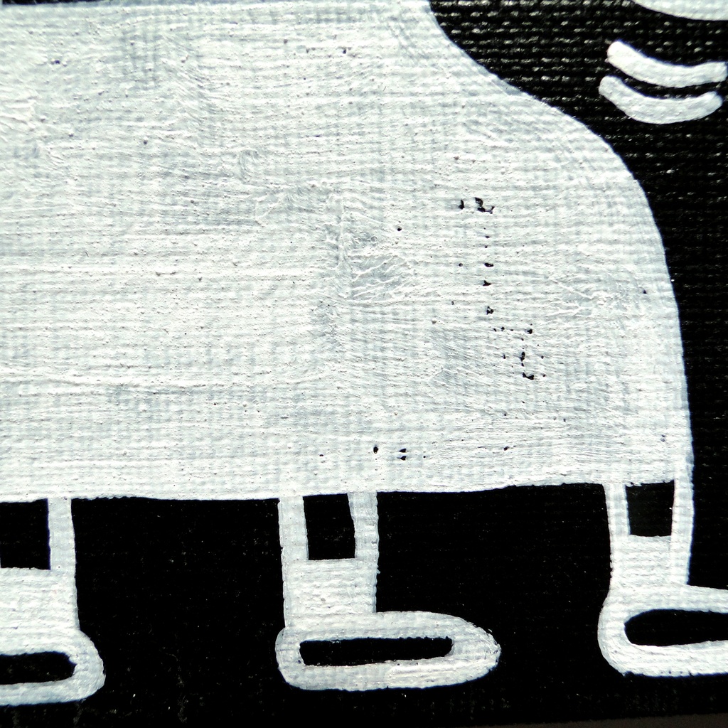 乾布摩擦おばばのグラフィティアート 原画 絵画 キャンバス画 人物画 モノクロ