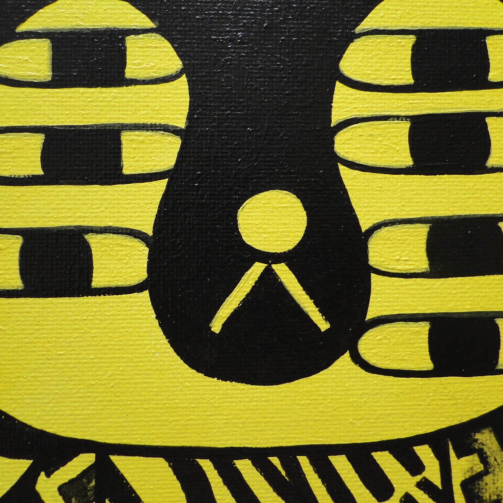 7つ目の猫のグラフィティアート 原画 絵画 キャンバス画 モンスター 一点もの