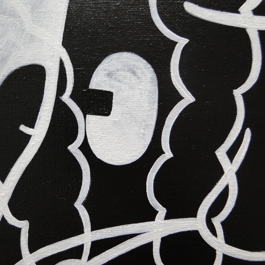 タバコおばばのグラフィティアート 原画 絵画 キャンバス画 人物画 一点もの モノクロ